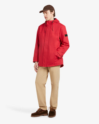 Men's Sharpe Technical Hooded Parka Red by Gloverall