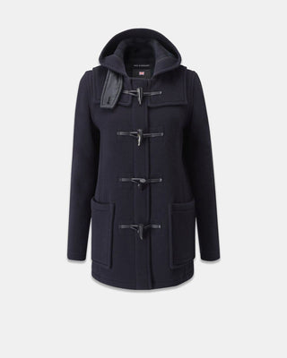 Women's Freda Short Slim Fit Duffle Coat FC Navy Black Watch by Gloverall