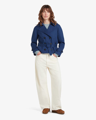 Women's Bacall Cropped Trench Navy by Gloverall