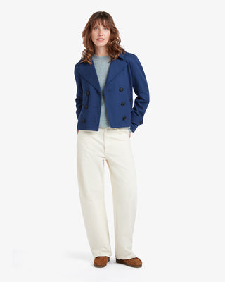 Women's Bacall Cropped Trench Navy by Gloverall