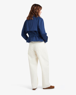 Women's Bacall Cropped Trench Navy by Gloverall
