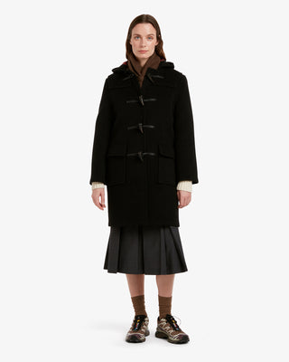 Women's Freda Duffle Coat Black Royal Stewart by Gloverall