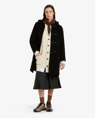 Women's Freda Duffle Coat Black Royal Stewart by Gloverall