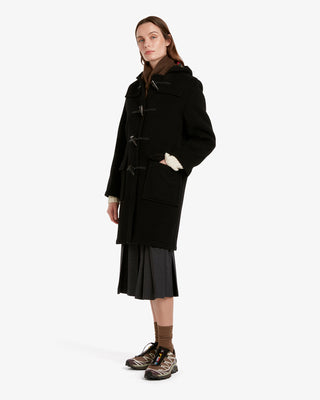 Women's Freda Duffle Coat Black Royal Stewart by Gloverall