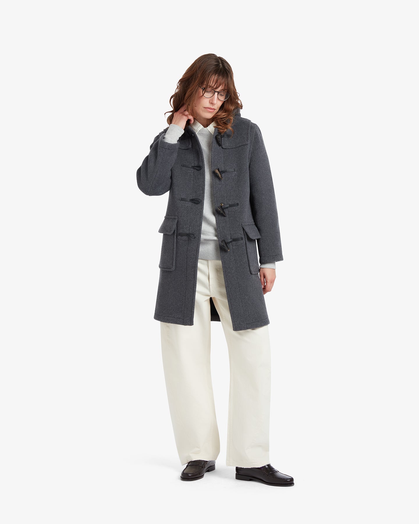 Women's Freda Duffle Coat Grey Black Watch | Gloverall