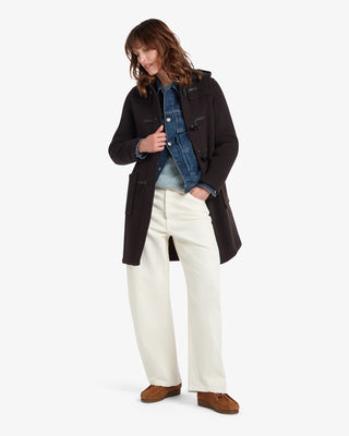 Women's Freda Long Slim Fit Duffle Coat Brown MacDuff Hunting by Gloverall