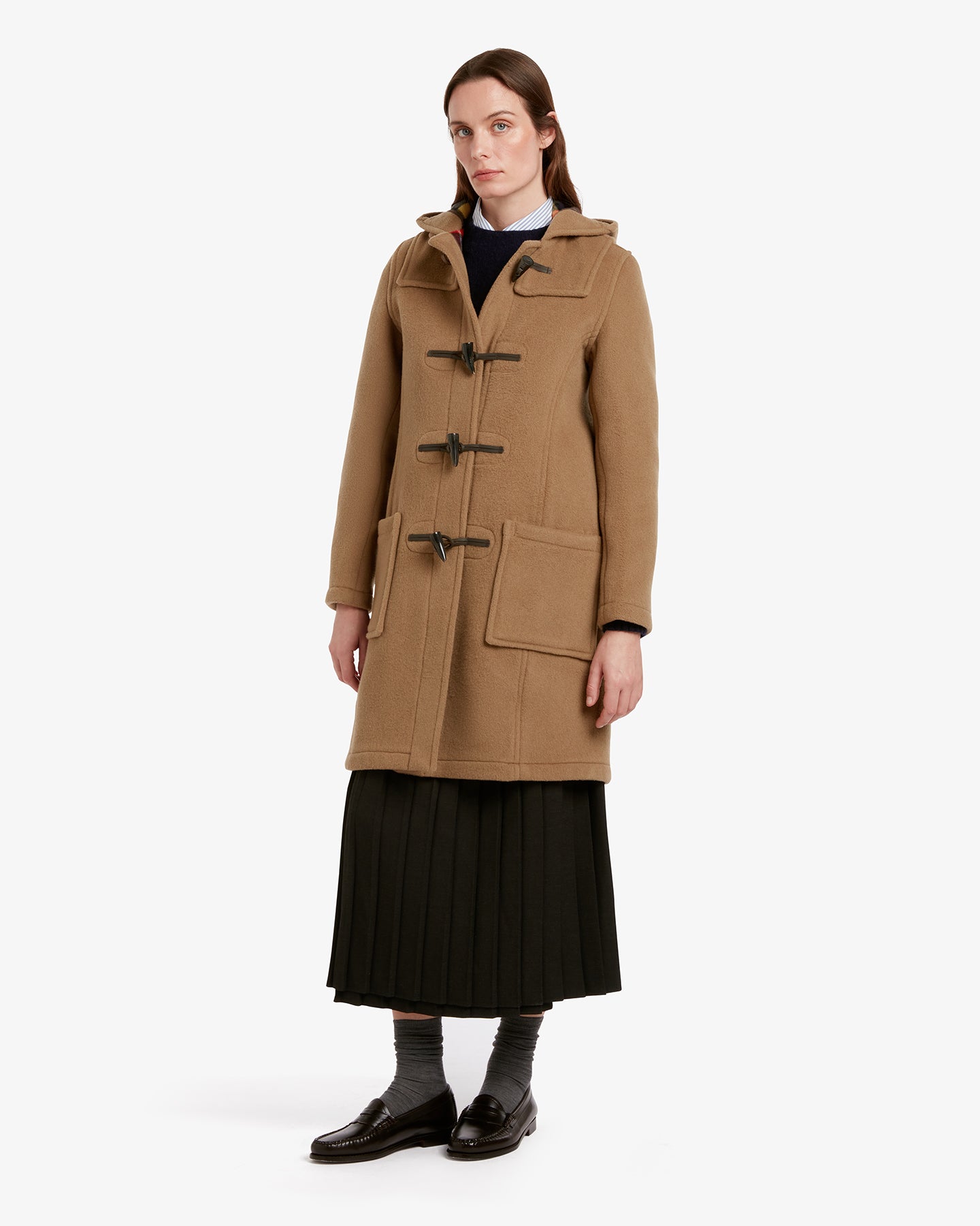 レディース Freda ロングスリムフィット ダッフルコート キャメル