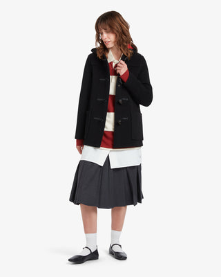 Women's Freda Short Slim Fit Duffle Coat Black Royal Stewart by Gloverall
