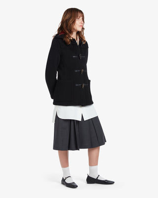 Women's Freda Short Slim Fit Duffle Coat Black Royal Stewart by Gloverall