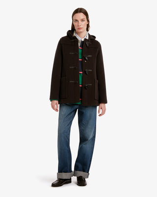 Women's Freda Short Slim Fit Duffle Coat Brown MacDuff Hunting by Gloverall