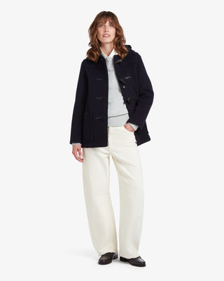 Women's Freda Short Slim Fit Duffle Coat Navy Black Watch by Gloverall