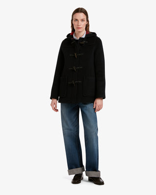 Women's Freda Short Slim Fit Duffle Coat Navy Royal Stewart by Gloverall