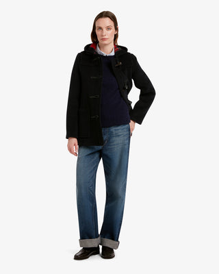 Women's Freda Short Slim Fit Duffle Coat Navy Royal Stewart by Gloverall