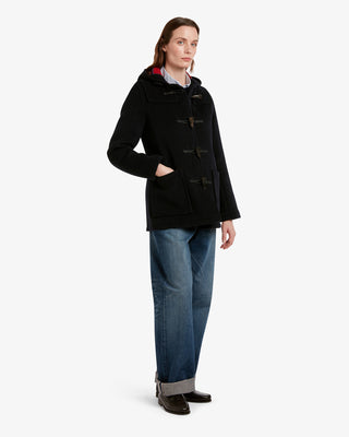 Women's Freda Short Slim Fit Duffle Coat Navy Royal Stewart by Gloverall
