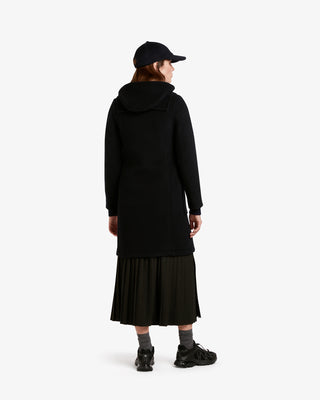 長いスリムフィットダッフルコートネイビーブラックウォッチ