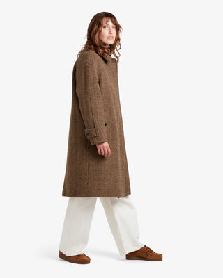Women's Selvon Harris Tweed Overcoat in Brown Puppystooth by Gloverall