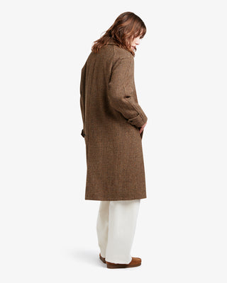 Women's Selvon Harris Tweed Overcoat in Brown Puppystooth by Gloverall