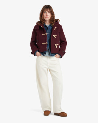 Women's Shelley Cropped Duffle Jacket Burgundy by Gloverall