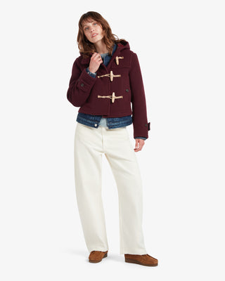 Women's Shelley Cropped Duffle Jacket Burgundy by Gloverall