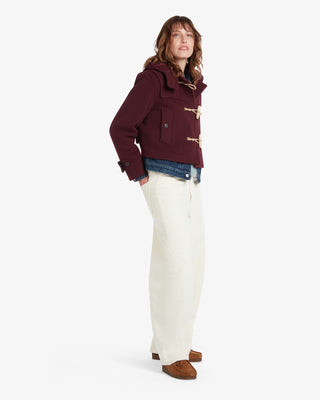 Women's Shelley Cropped Duffle Jacket Burgundy by Gloverall