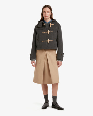 Women's Shelley Cropped Duffle Jacket in Charcoal by Gloverall