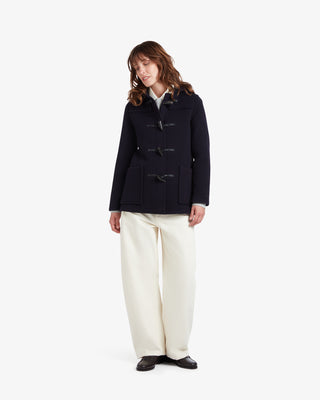 Women's Short Slim Fit Freda Duffle Coat Navy Black Watch