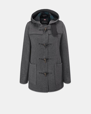 Women's Freda Short Slim Fit Duffle Coat Grey Black Watch by Gloverall