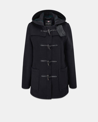 Women's Freda Short Slim Fit Duffle Coat Navy Black Watch by Gloverall