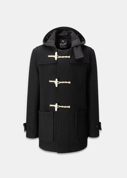 Men's Mid-Length Monty Duffle Coat Brown with Black Trim