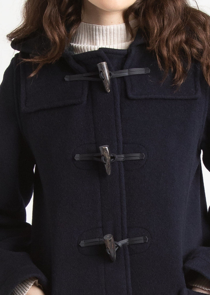Women's Slim Fit Duffle Coat Navy Black Watch