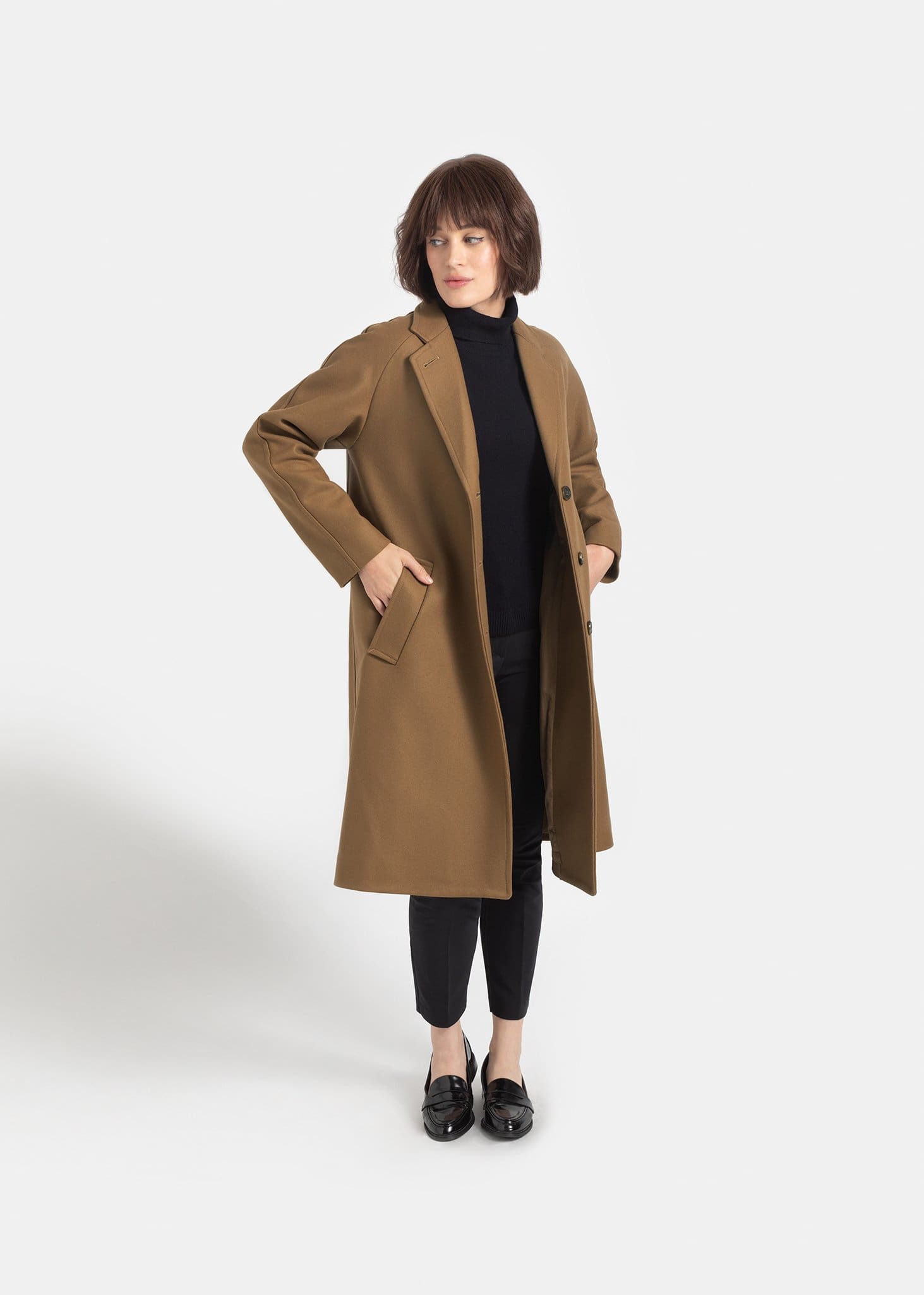 Camel de pardessus de Chesterfield pour femmes Gloverall – Gloverall