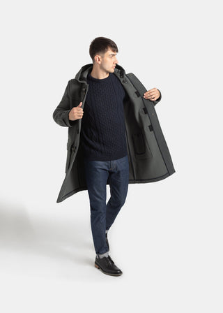 Morris Herringbone Duffle Coat Grey Gloverall