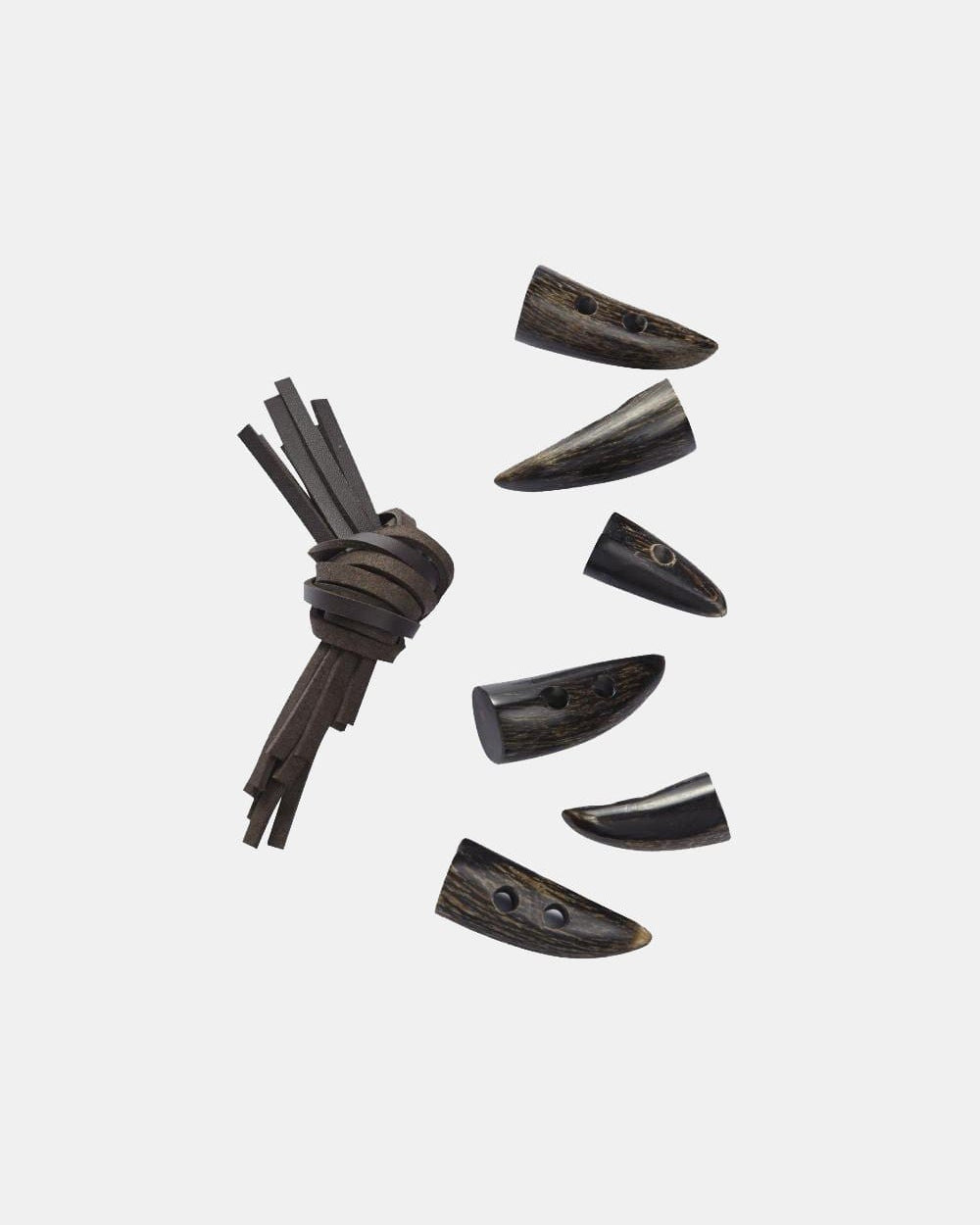 Horn Toggles with Brown Leather