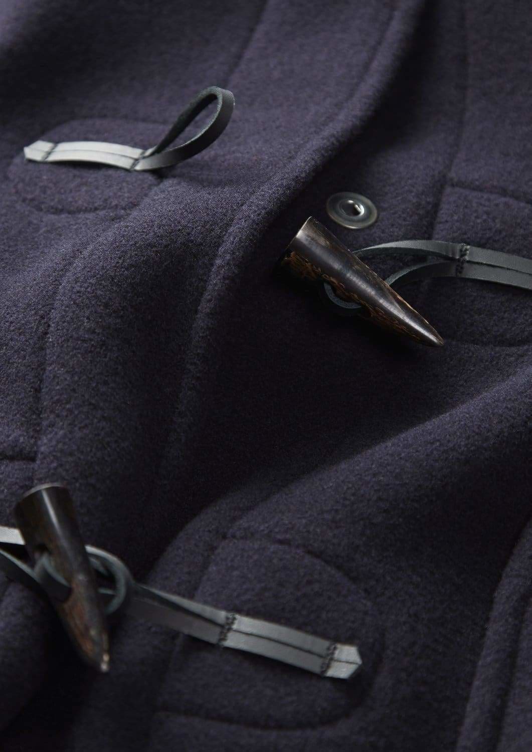 Women's Long Slim Fit Duffle Coat Navy Royal Stewart – Gloverall